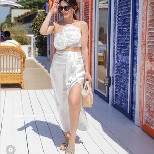 Zara Satin Effect Draped Skirt